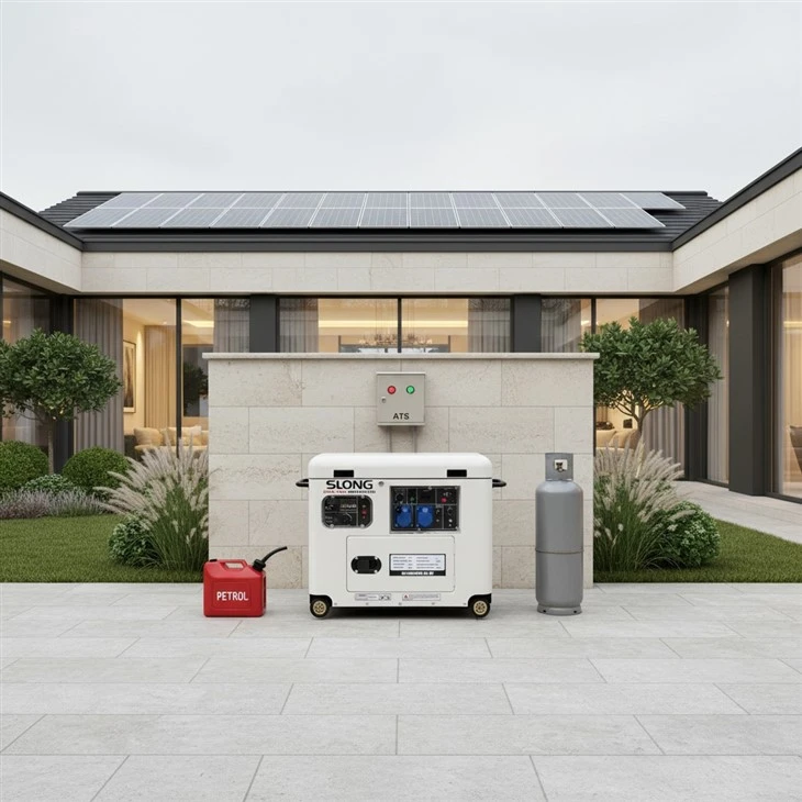 SLONG Residential Generator 8kw Generator Silent Gasoline Generator LPG Gas Generator Dual Fuel Home Standby Generator ATS Solar Ready